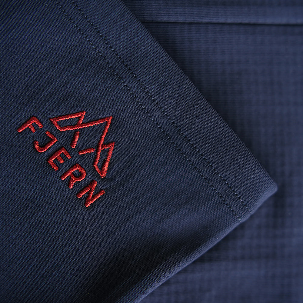 Fjern Breskprekk Grid Fleece Neck Warmer (Navy)