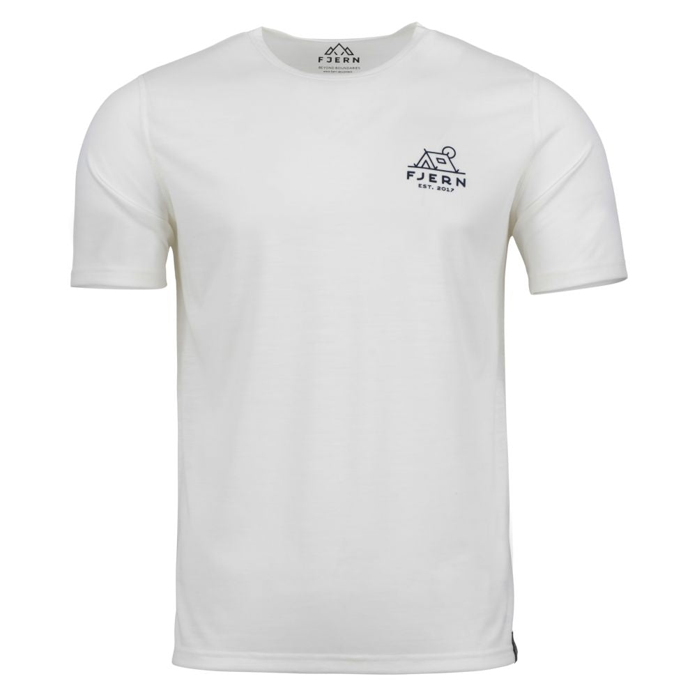 Fjern Mens Camping Merino Blend T-shirt (Chalk/Navy)