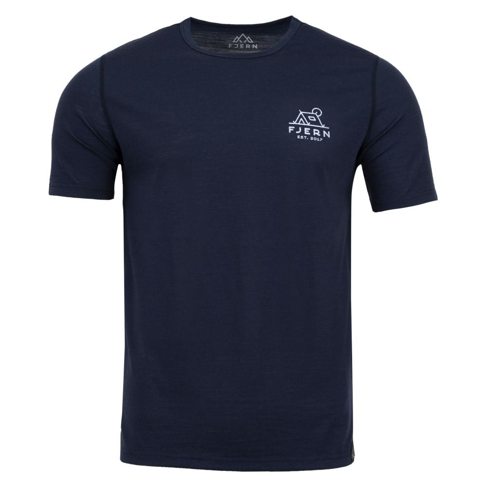 Fjern Mens Camping Merino Blend T-shirt (Navy/White)