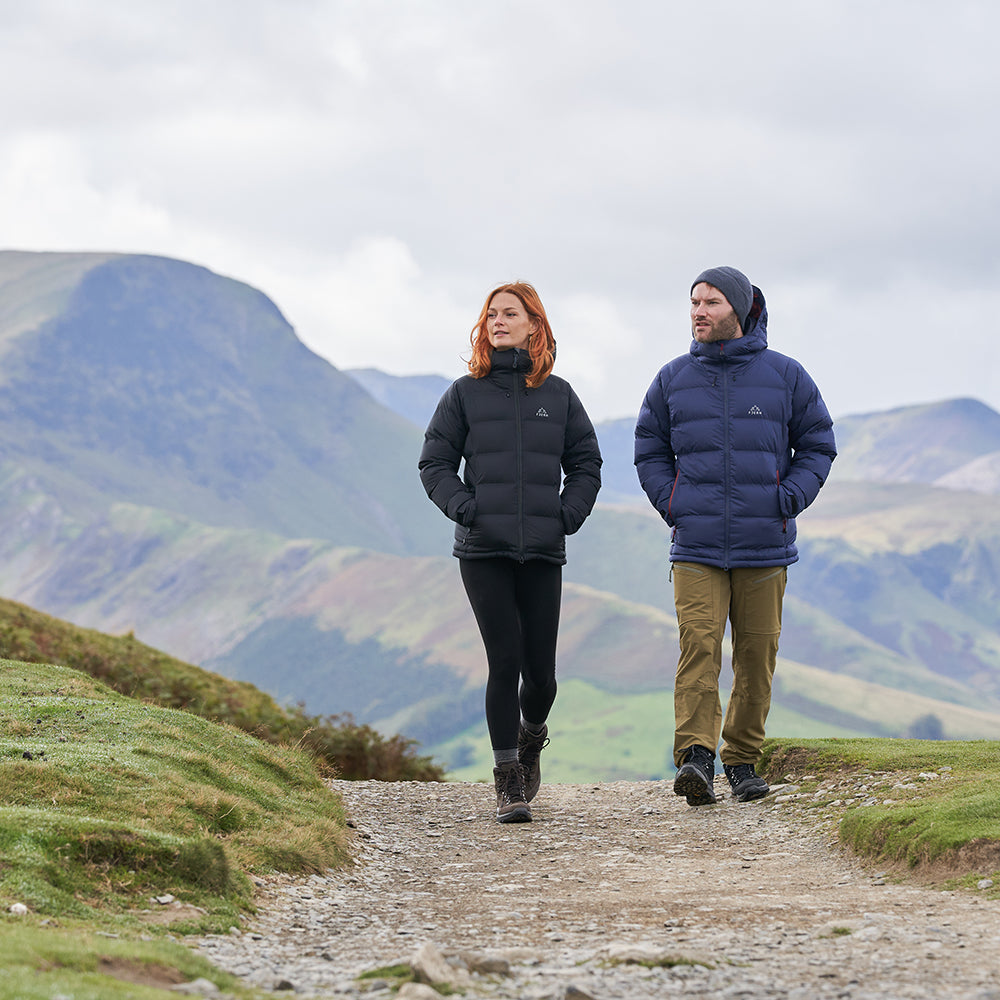 Fjern - Womens Aska Waterproof Down Jacket (Black/Storm) | Introducing the Women's ASKA Eco Waterproof Down Jacket—the ultimate fusion of warmth and style