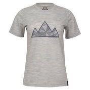 Fjern Womens Tpeaks Merino Blend T-shirt (Mist Grey Melange/Storm)