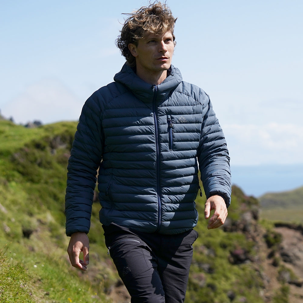 Fjern Mens Aktiv II Down Hooded Jacket (Orion Blue/Poseidon)