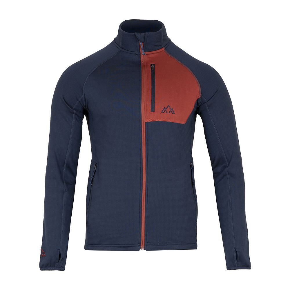 Fjern Mens Bresprekk II Full Zip Grid Pullover (Navy/Rust)