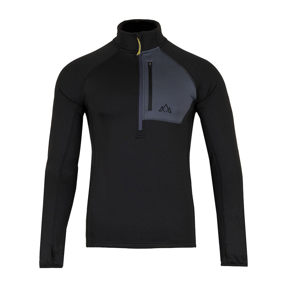 Mens Bresprekk II Half Zip Grid Fleece (Black/Storm) – Fjern