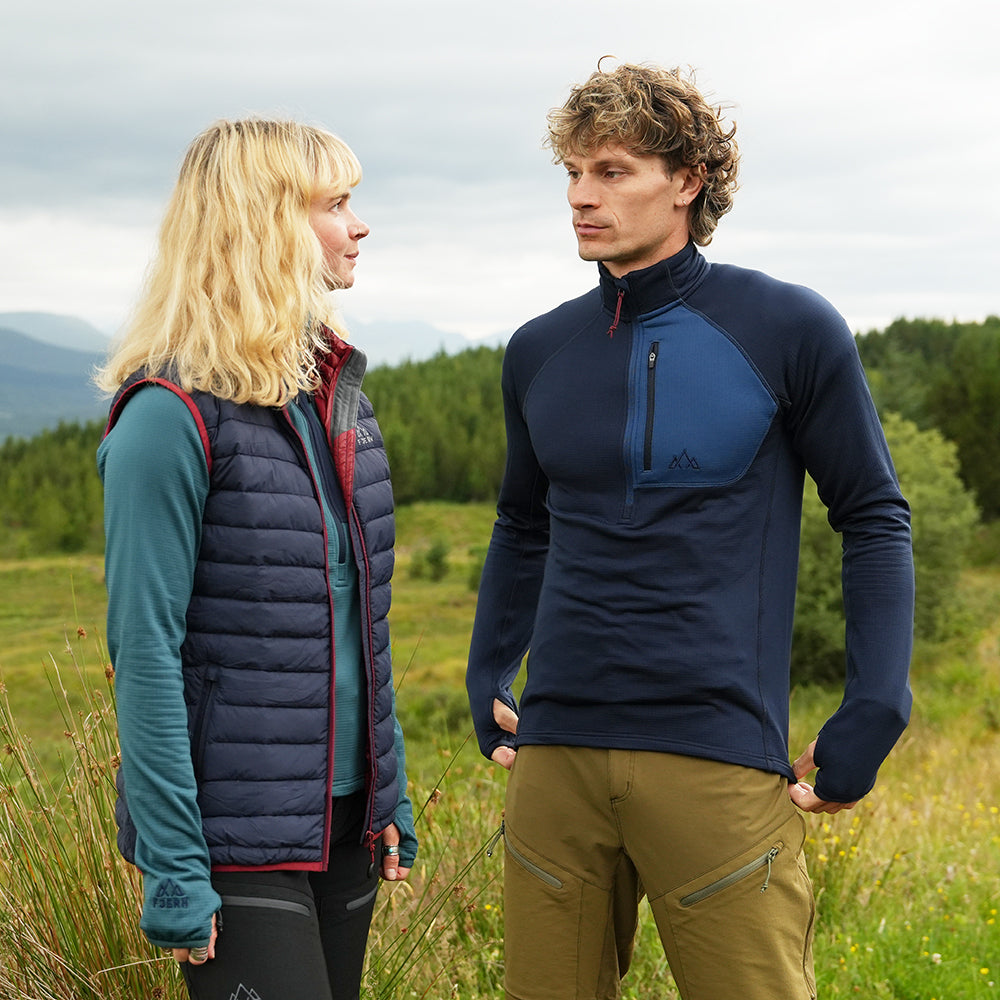 Fjern Mens Bresprekk II Half Zip Grid Pullover (Navy/Poseidon)