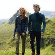 Fjern Mens Bresprekk II Half Zip Grid Pullover (Petrol/Navy)