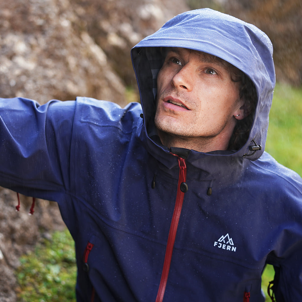 Fjern Mens Orkan II Waterproof Shell Jacket (Navy/Rust)
