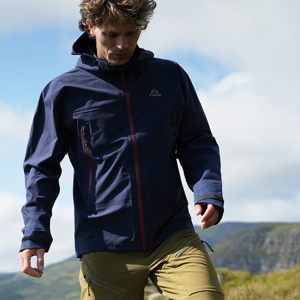 Fjern Mens Orkan II Waterproof Shell Jacket (Navy/Rust)