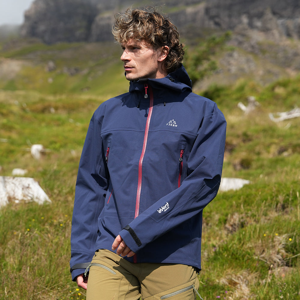 Fjern Mens Orkan II Waterproof Shell Jacket (Navy/Rust)