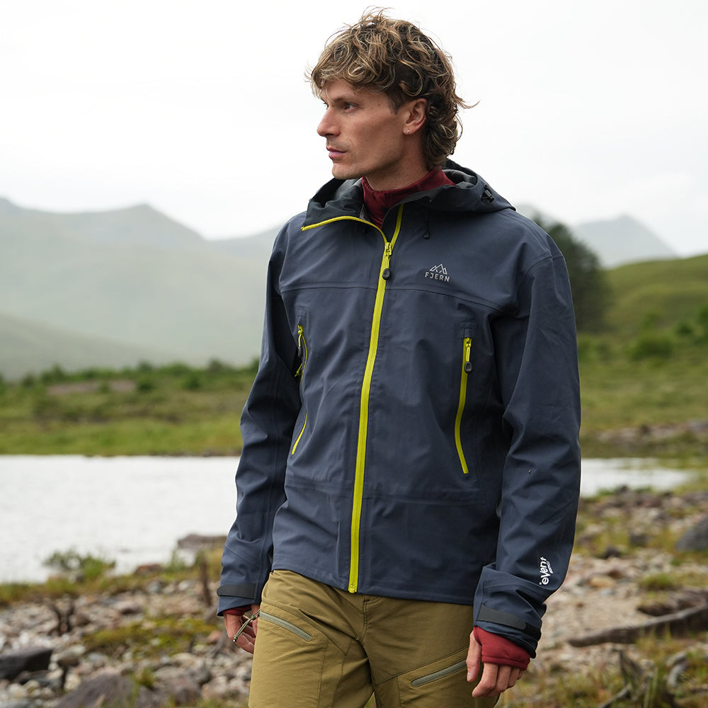Fjern Mens Orkan II Waterproof Shell Jacket (Storm/Lime)