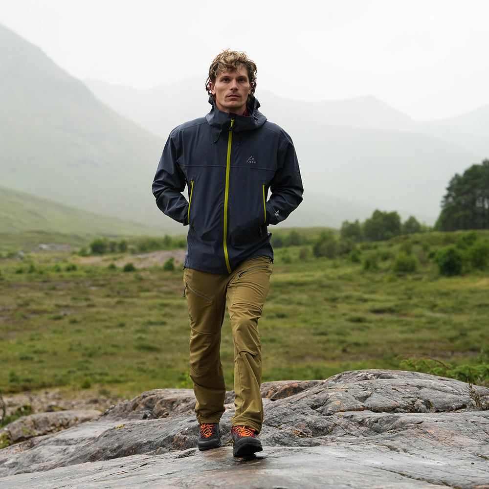 Fjern Mens Orkan II Waterproof Shell Jacket (Storm/Lime)