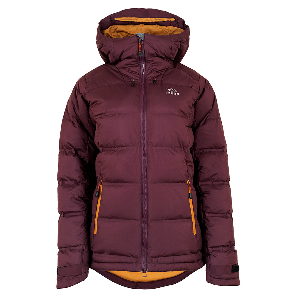 Womens Aska Waterproof Down Jacket (Aubergine/Mustard) – Fjern