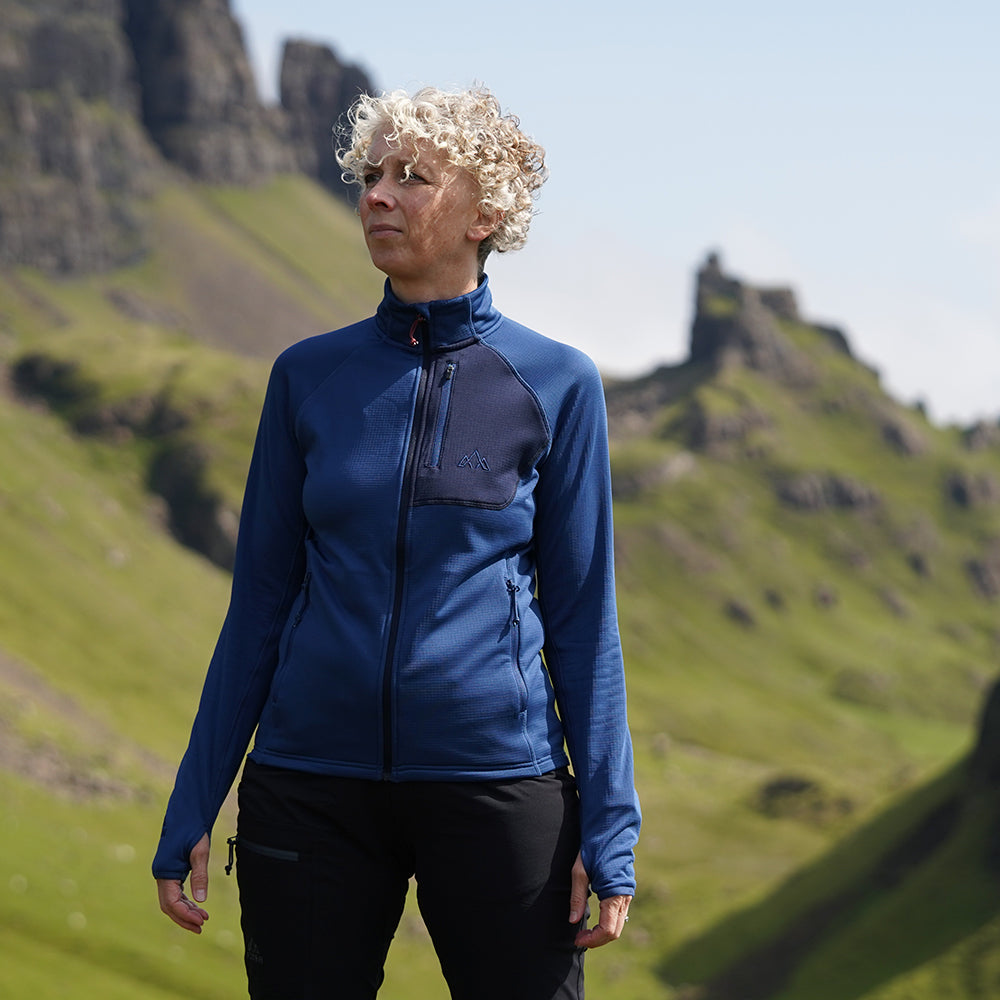 Fjern Womens Bresprekk II Full Zip Grid Pullover (Poseidon/Navy)