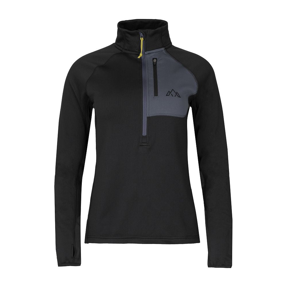 Fjern Womens Bresprekk II Half Zip Grid Pullover (Black/Storm)