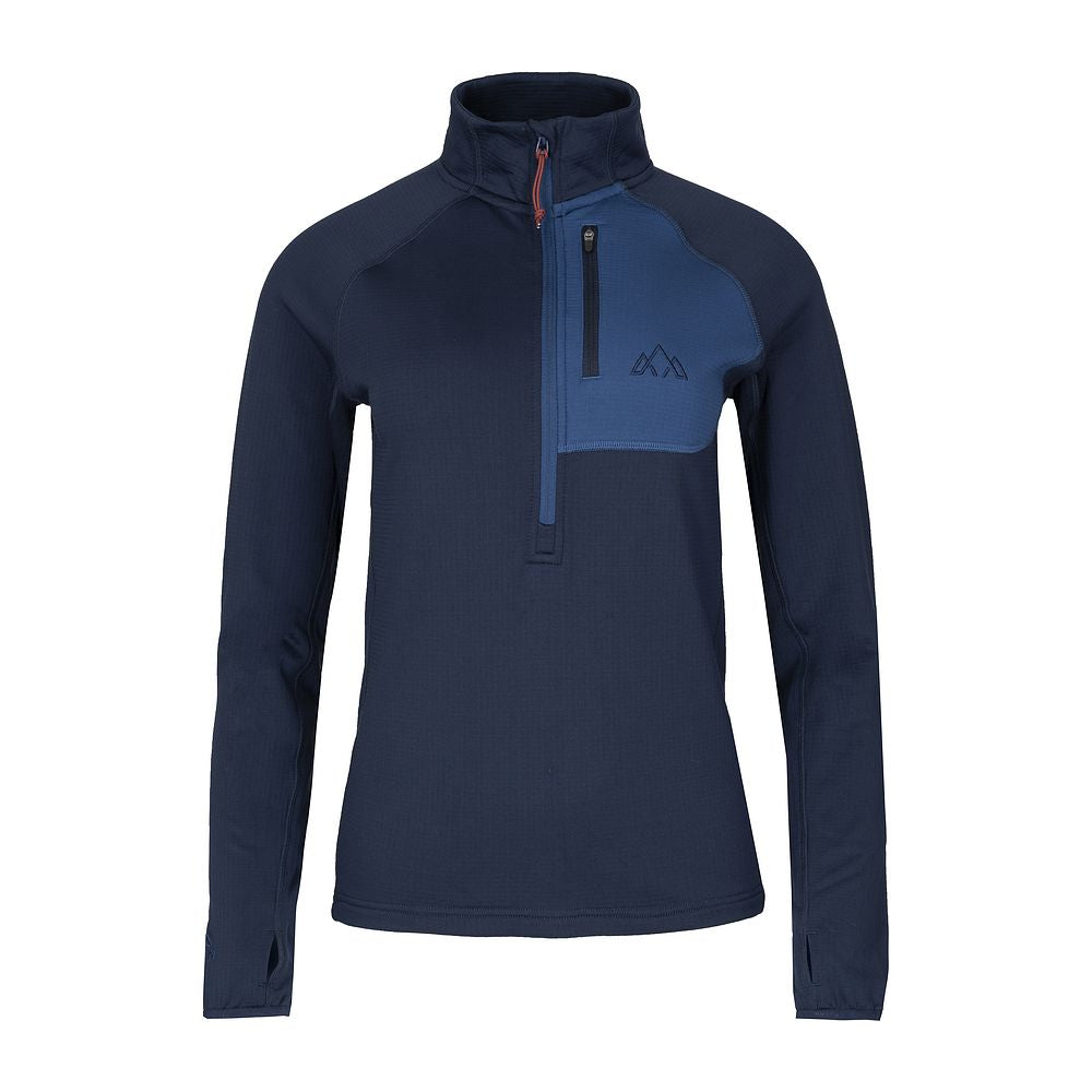 Fjern Womens Bresprekk II Half Zip Grid Pullover (Navy/Poseidon)