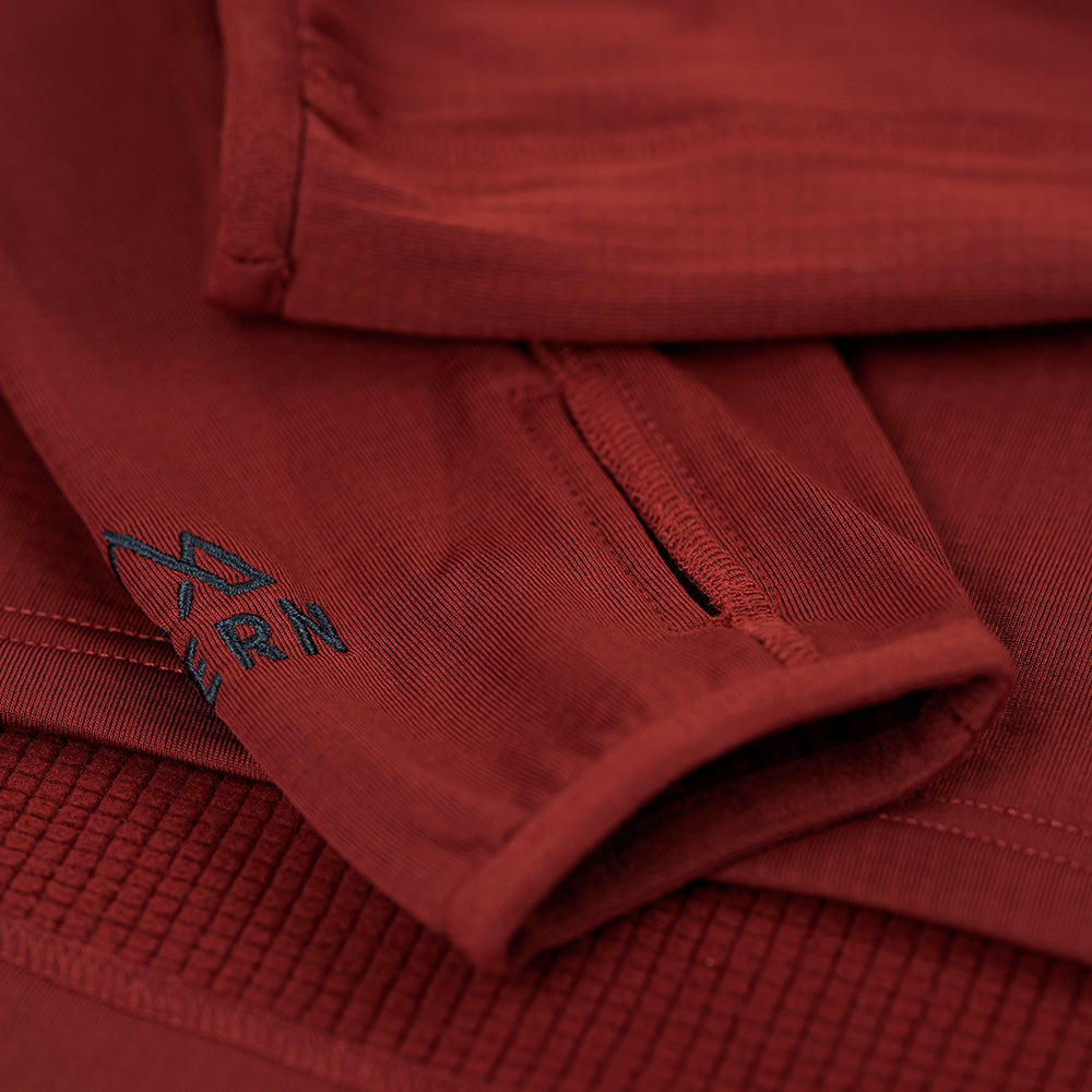Fjern Womens Bresprekk II Half Zip Grid Pullover (Rust/Storm)