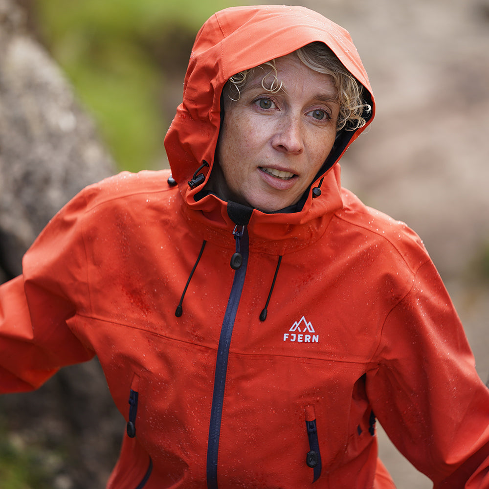 Fjern Womens Orkan II Waterproof Shell Jacket (Orange/Navy)