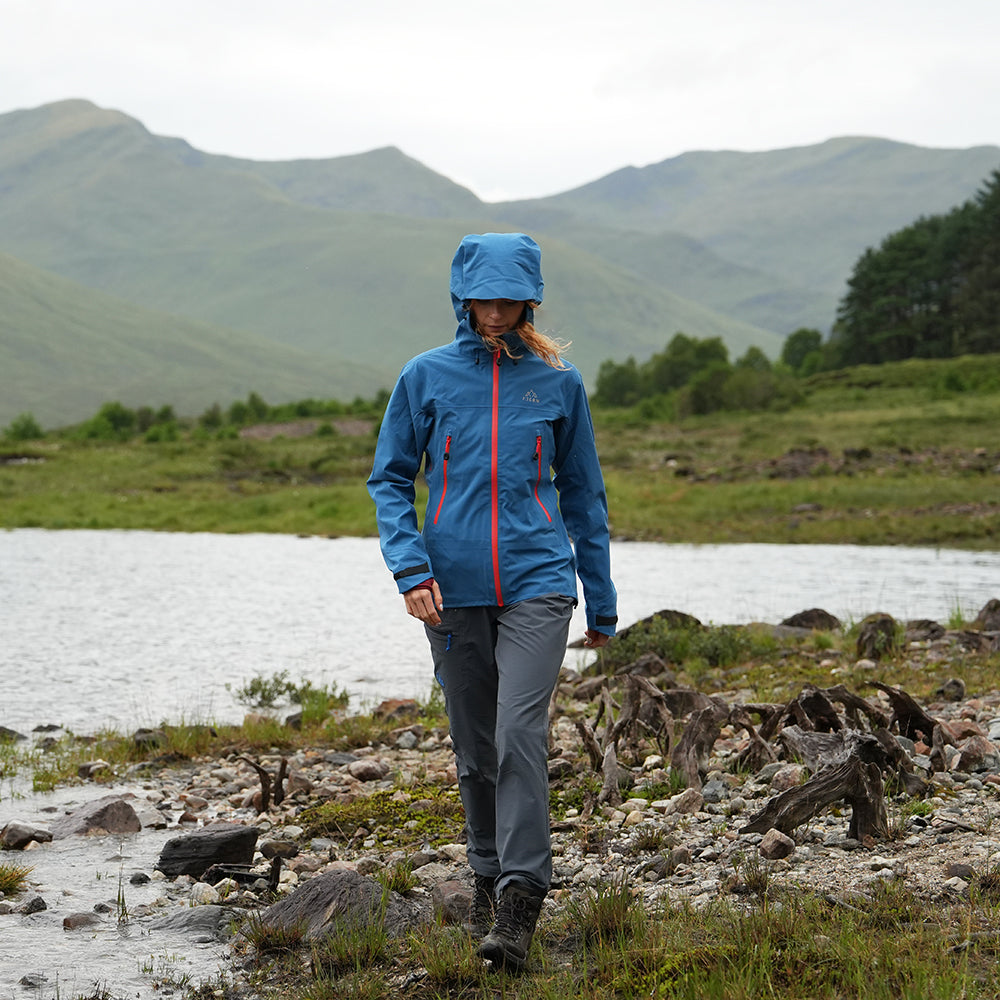 Fjern Womens Orkan II Waterproof Shell Jacket (Teal/Orange)