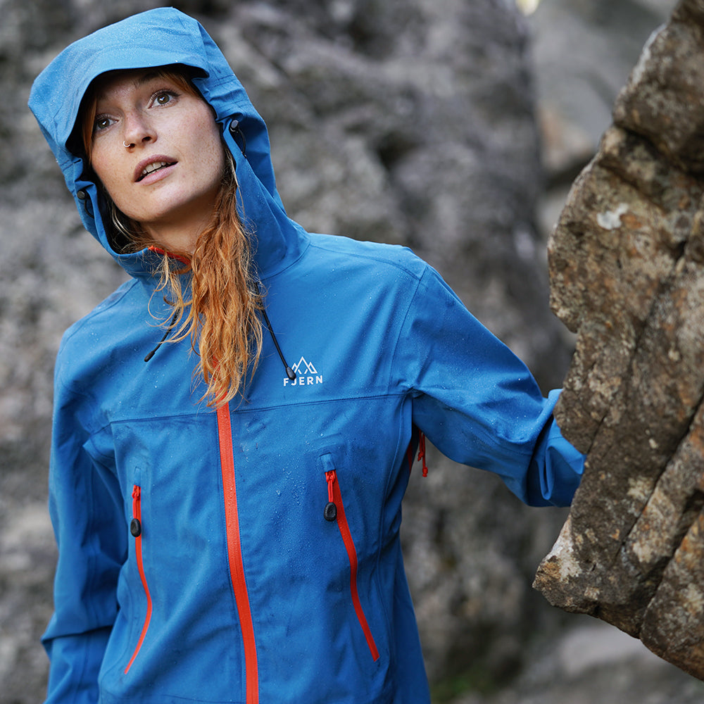 Fjern Womens Orkan II Waterproof Shell Jacket (Teal/Orange)