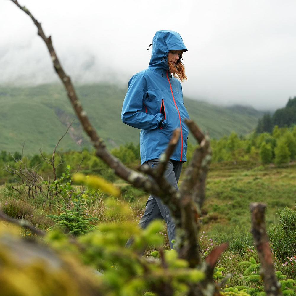 Fjern Womens Orkan II Waterproof Shell Jacket (Teal/Orange)