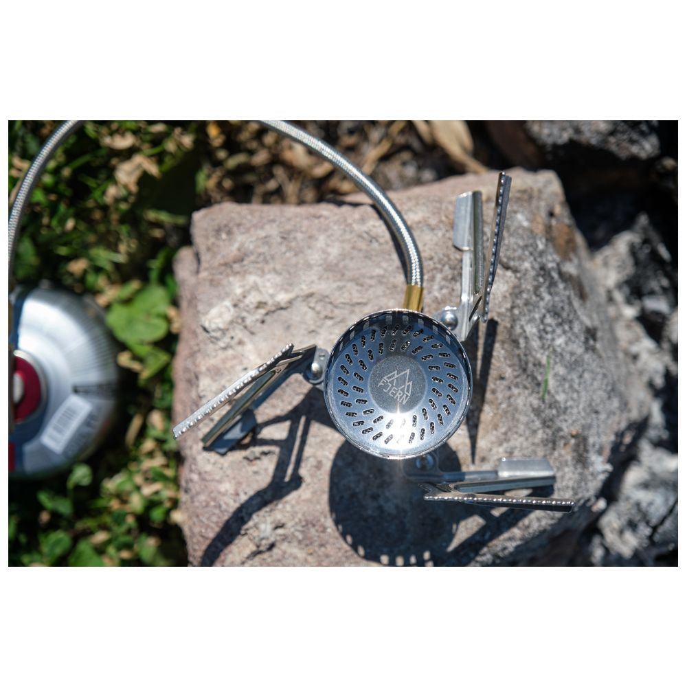 Fjern - Brenner High Power Stove (Silver) | Outdoor cooking has never been easier with our high-power remote gas canister stove, designed for colder temperatures and faster boiling times