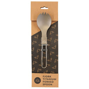 Fjern - Fjork Titanium Forked Spoon (Silver) | Discover the ultimate outdoor dining companion – our lightweight titanium foldable Fjork, a handy forked spoon that easily fits in your pocket or camping mug for meals on the go