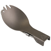 Fjern - Fjork Titanium Forked Spoon (Silver) | Discover the ultimate outdoor dining companion – our lightweight titanium foldable Fjork, a handy forked spoon that easily fits in your pocket or camping mug for meals on the go