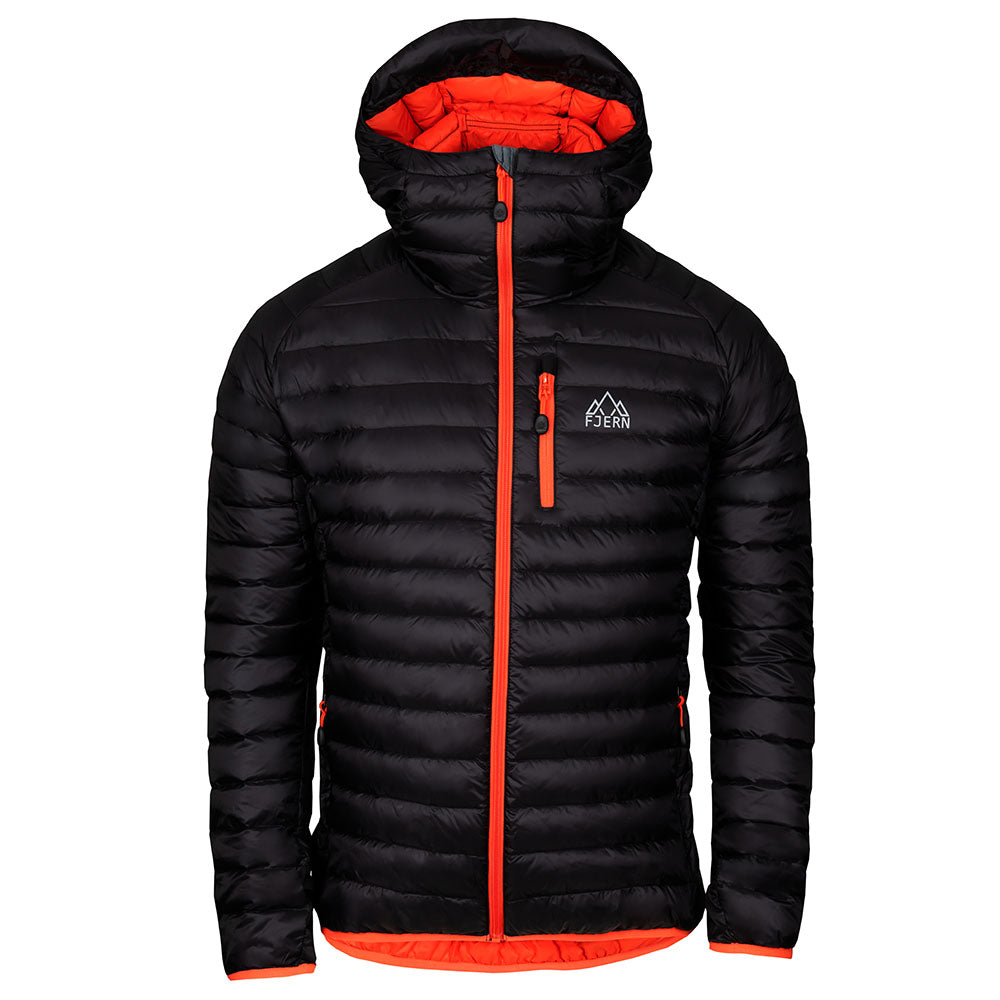 Fjern Mens Aktiv Down Hooded Jacket (Black/Orange)