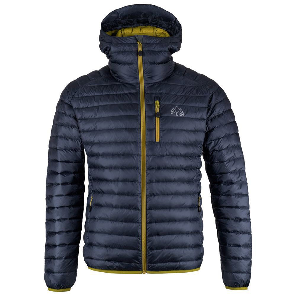 Fjern Mens Aktiv Down Hooded Jacket (Storm Grey/Lime)