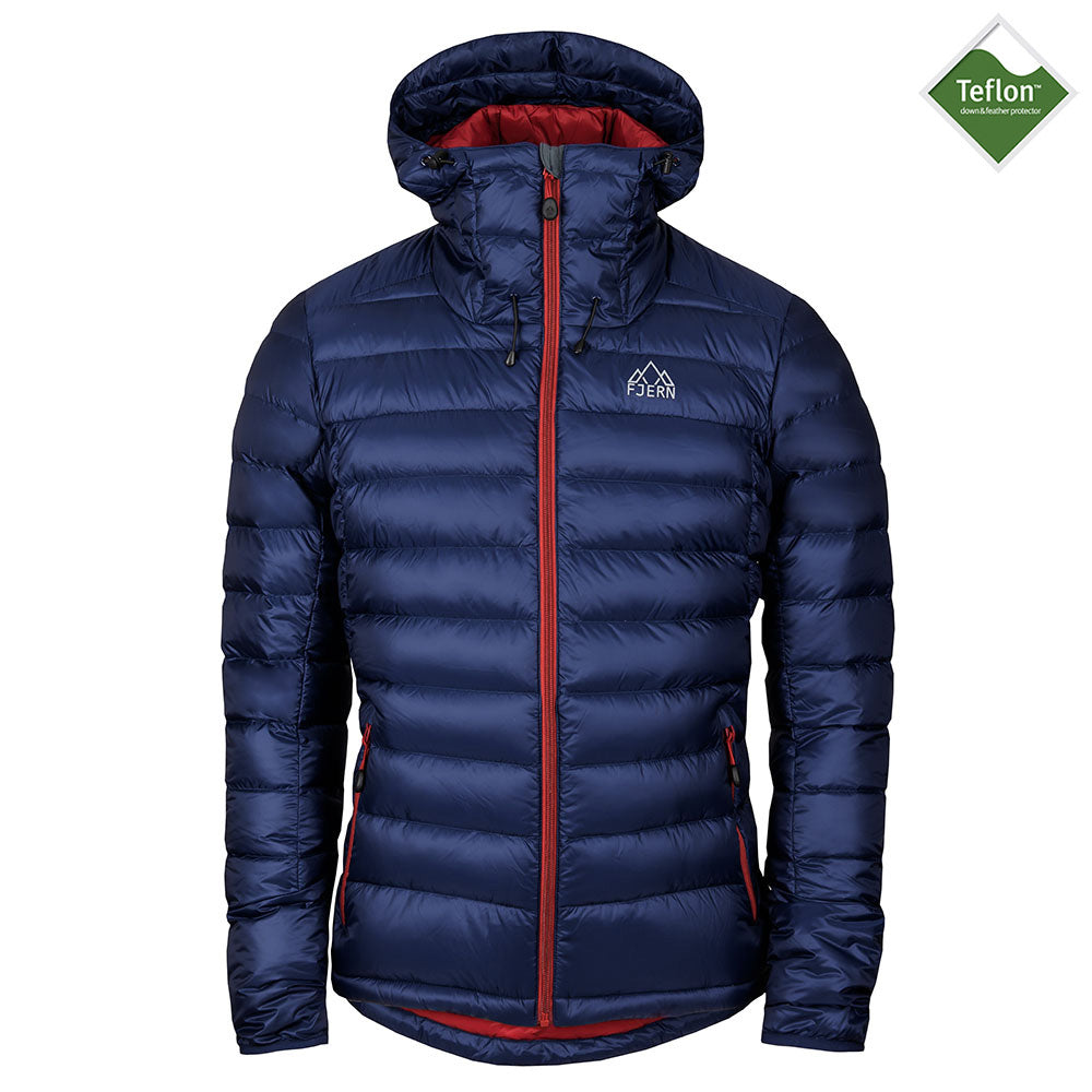 Fjern Mens Arktis II Down Hooded Jacket (Navy/Rust)