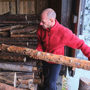 Fjern - Mens Koselig Polartec Fleece Jacket (Red/Orange) | Stay warm and cosy on your alpine adventures with our mid-layer Polartec fleece