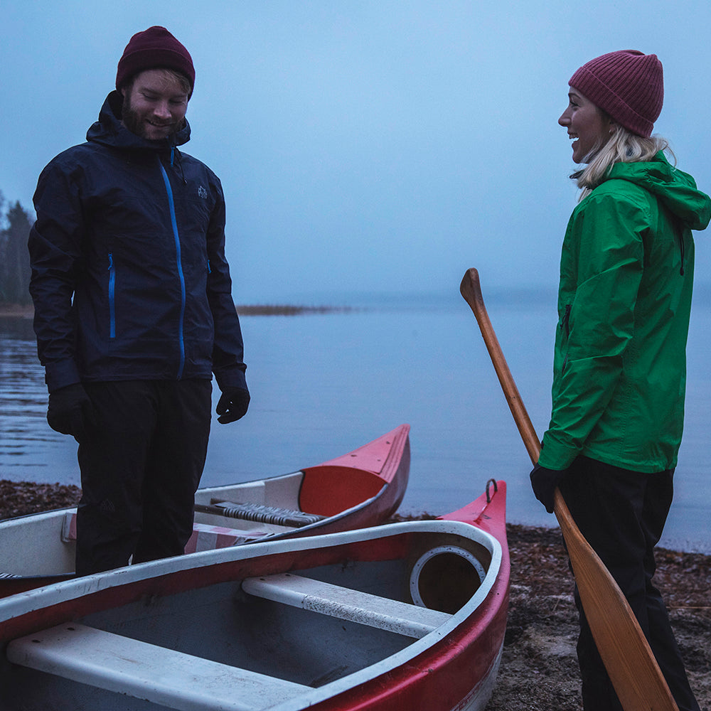 Fjern - Mens Skjold Packable Waterproof Jacket (Navy/Cobalt) | The Skjold is your ultimate shield for fast and light activities, designed to keep you active in any weather