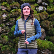 Fjern - Womens Aktiv Down Gilet (Olive/Navy) | Gear up your alpine performance with the Aktiv Gilet, a versatile and lightweight insulated layer that offers core warmth without the bulk