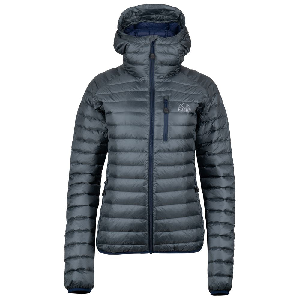 Fjern Womens Aktiv Down Hooded Jacket (Charcoal/Navy)