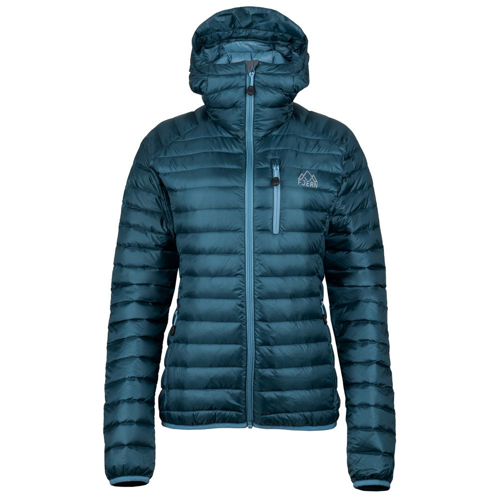 Fjern - Womens Aktiv Down Hooded Jacket (Petrol/Arctic Blue) | Venture further with the Aktiv, a versatile and lightweight insulated layer that offers exceptional warmth in a compact package