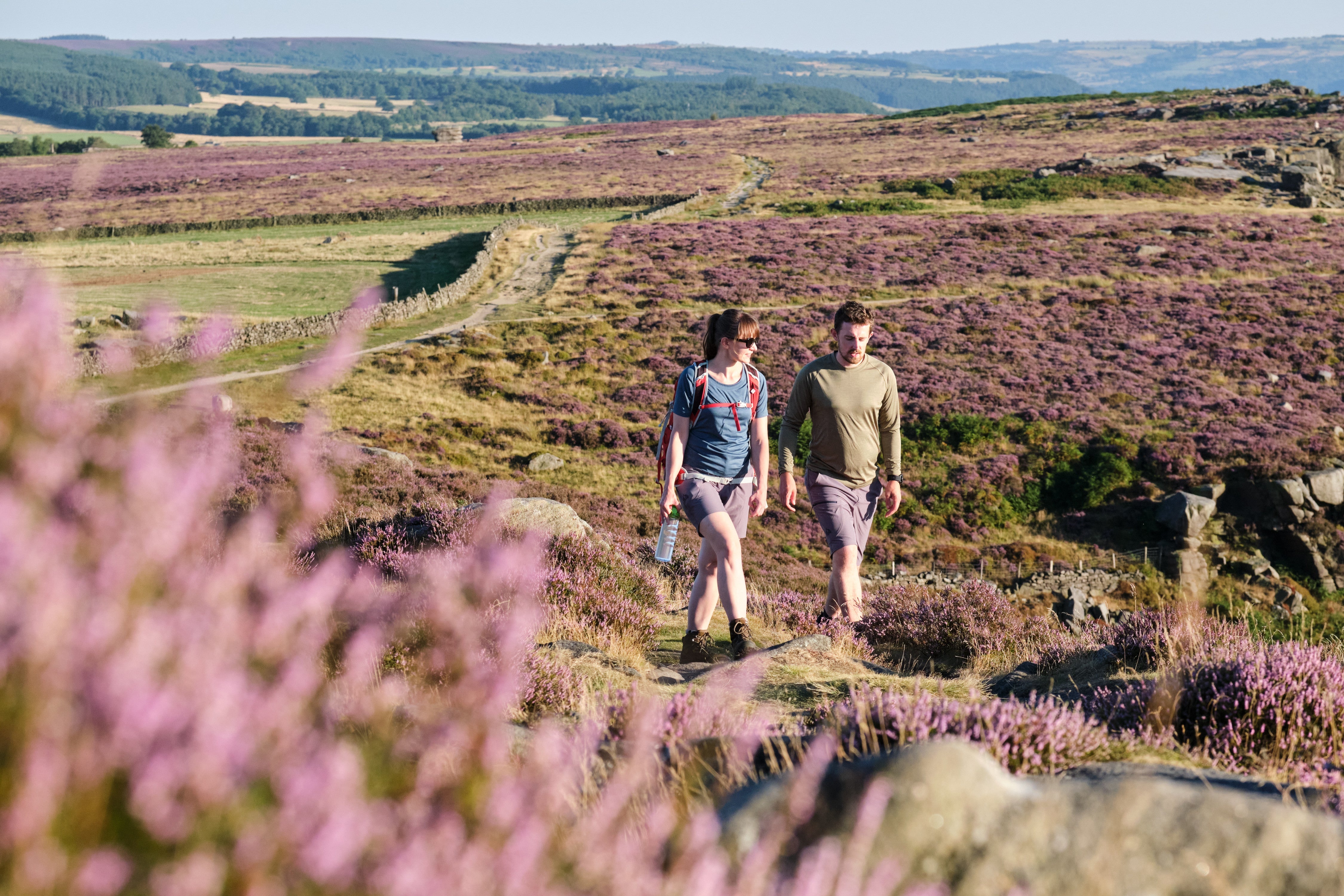 Andas T-Shirts on a sunny heather walk