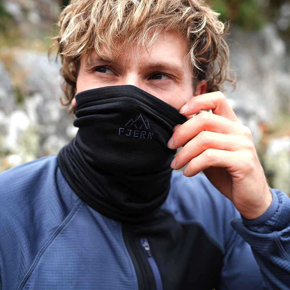 Fjern Breskprekk Grid Fleece Neck Warmer (Black)