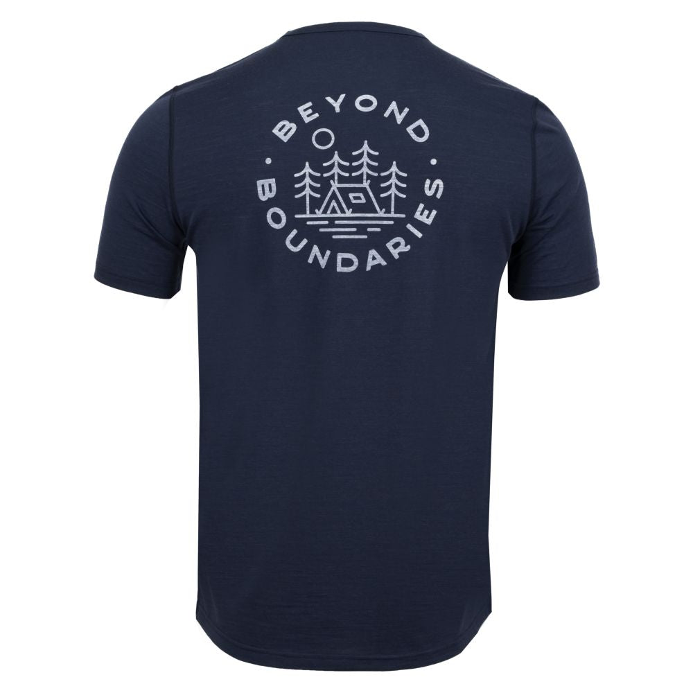Fjern Mens Camping Merino Blend T-shirt (Navy/White)