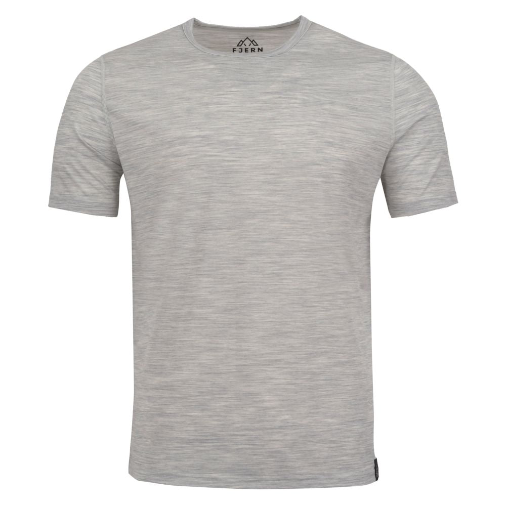 Fjern Mens Henge Merino Blend T-shirt (Mist Grey Melange)
