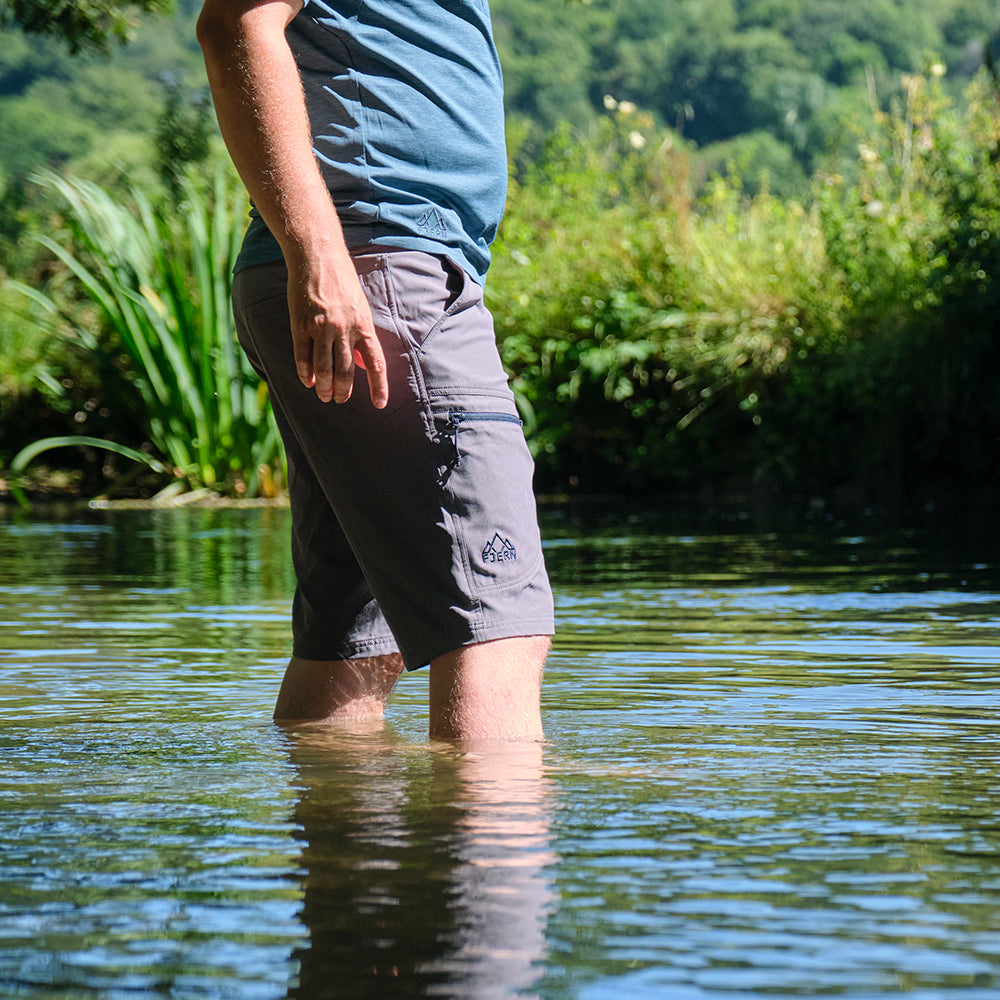 Fjern - Mens Klatring Softshell Shorts (Charcoal) | Our Klatring Shorts are designed for the avid hiker and adventurer