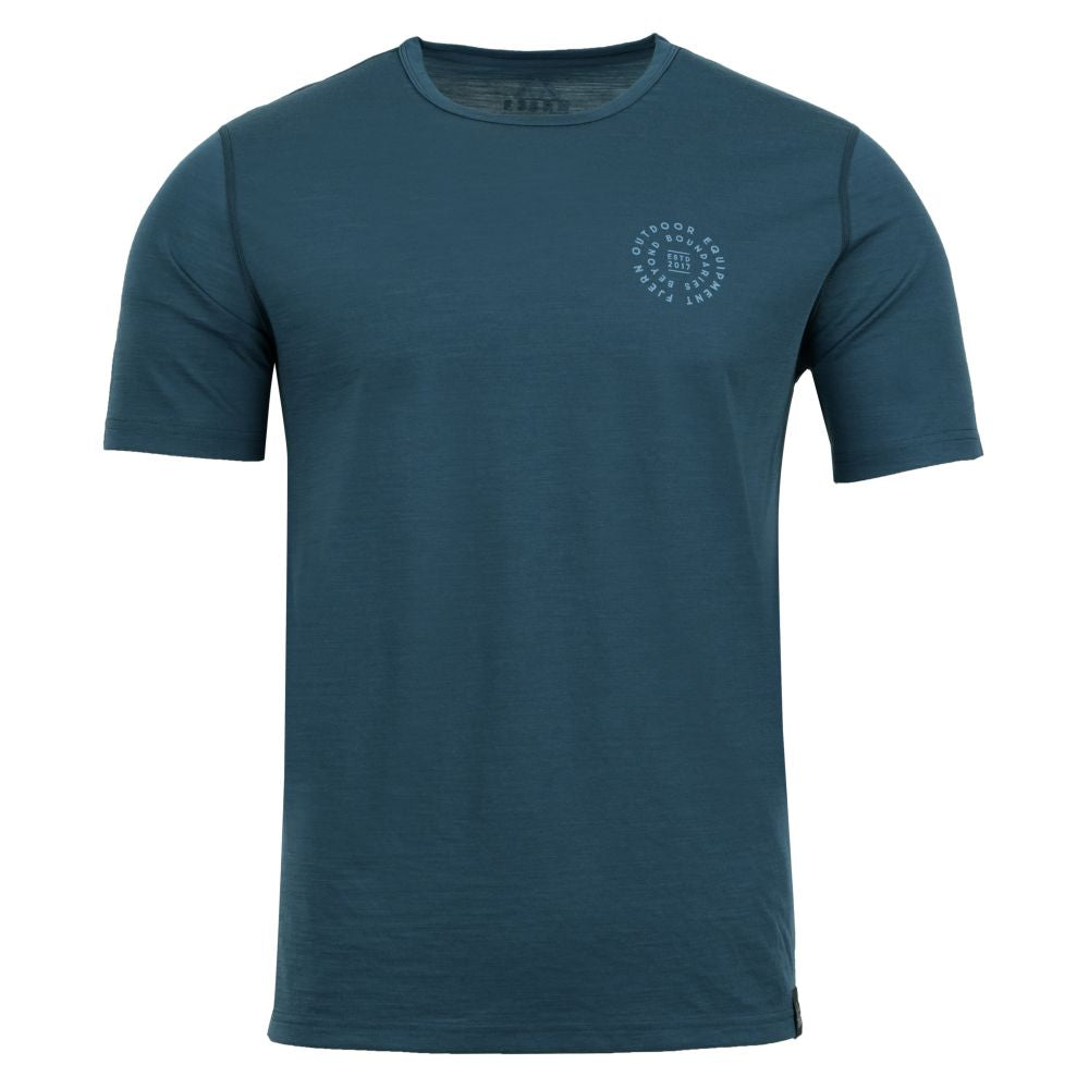 Fjern Mens Roundel Merino Blend T-shirt (Petrol/Arctic)