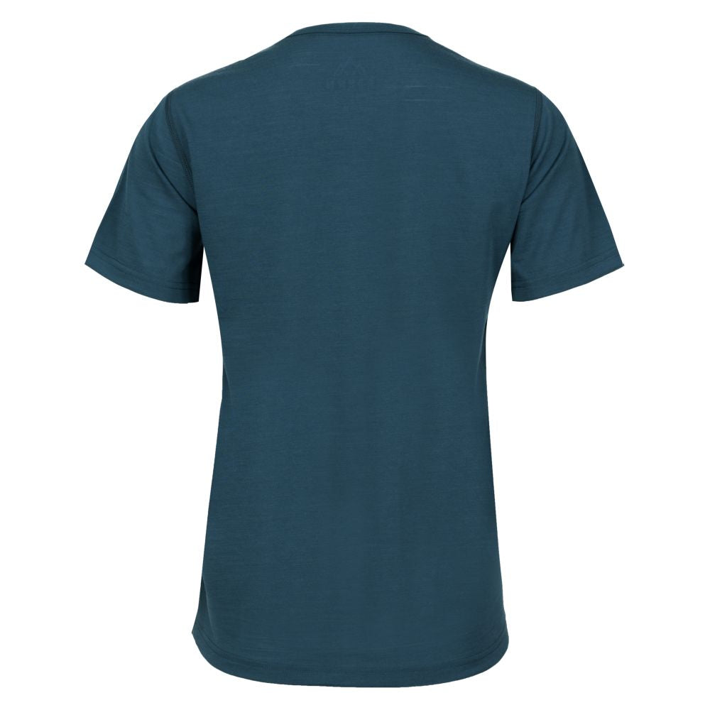 Fjern Womens Tpeaks Merino Blend T-shirt (Petrol/Arctic)