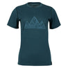 Fjern Womens Tpeaks Merino Blend T-shirt (Petrol/Arctic)