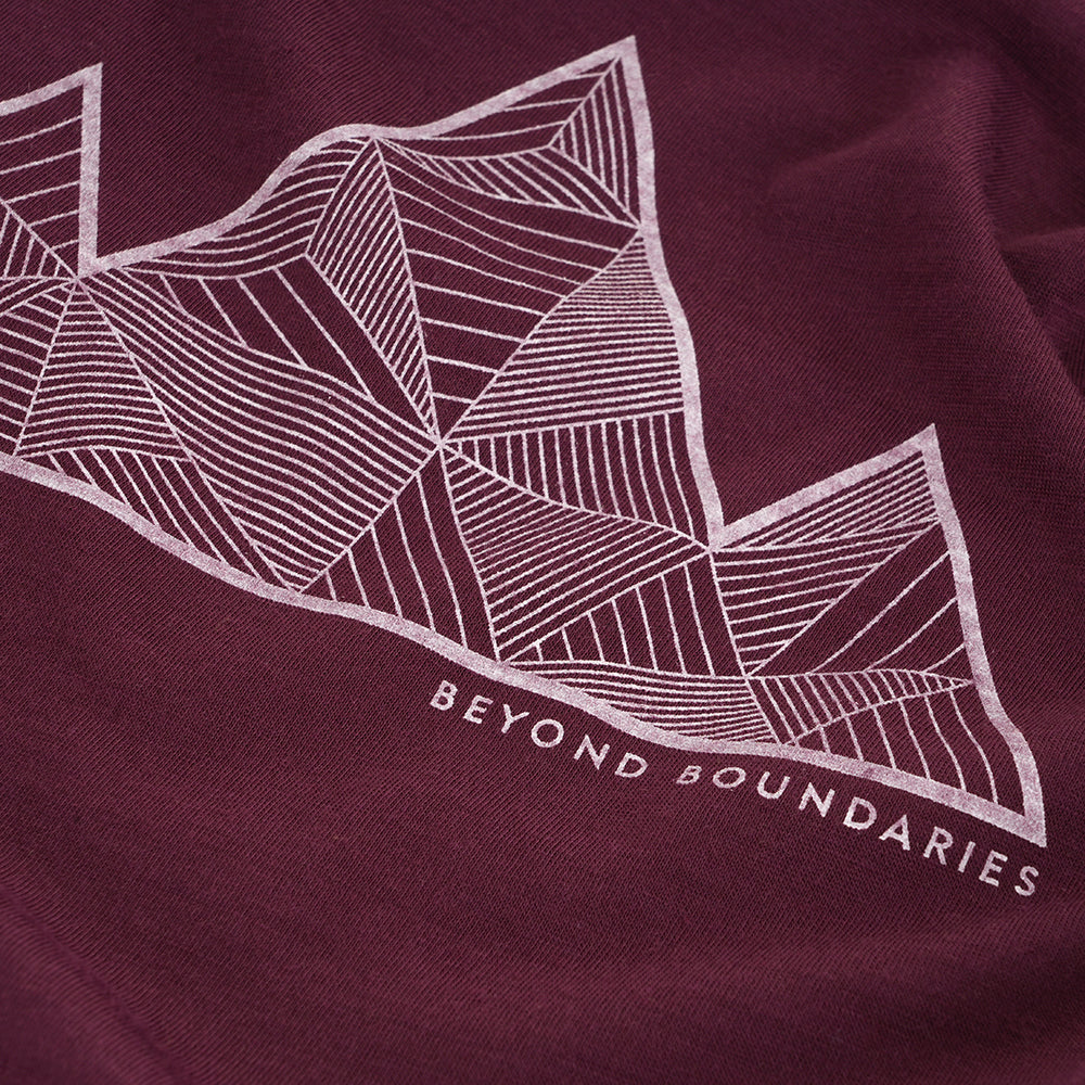 Mens 3 Peaks Merino Blend T-Shirt (Aubergine/Chalk)
