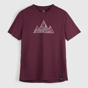 Mens 3 Peaks Merino Blend T-Shirt (Aubergine/Chalk)