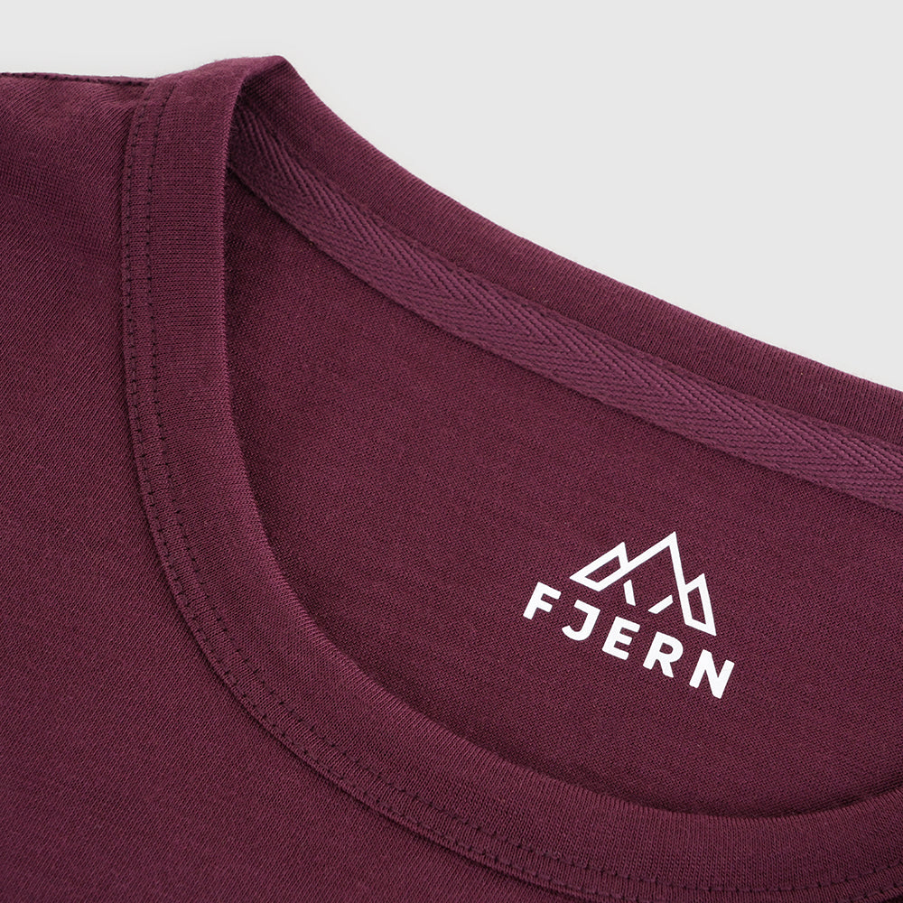 Mens 3 Peaks Merino Blend T-Shirt (Aubergine/Chalk)