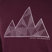 Mens 3 Peaks Merino Blend T-Shirt (Aubergine/Chalk)