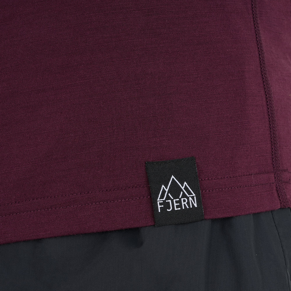 Mens 3 Peaks Merino Blend T-Shirt (Aubergine/Chalk)