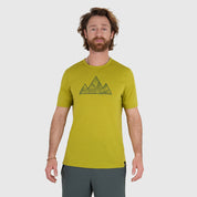 Mens 3 Peaks Merino Blend T-Shirt (Lime/Petrol)