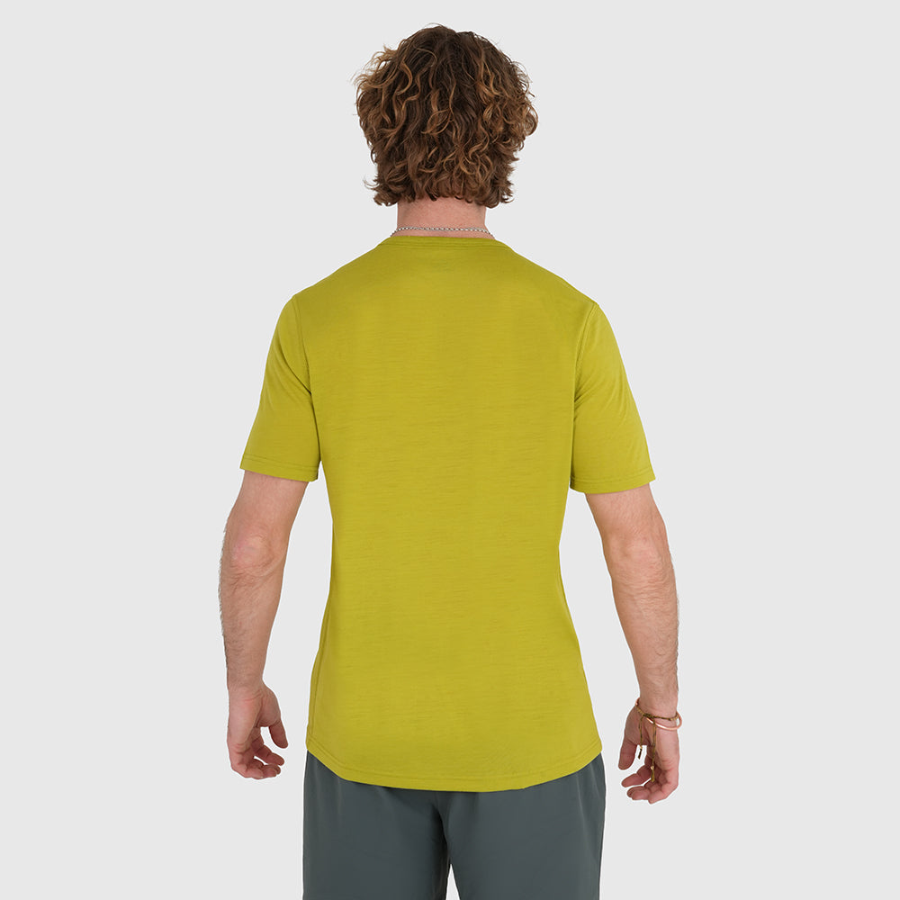 Mens 3 Peaks Merino Blend T-Shirt (Lime/Petrol)